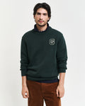 TARTAN GREEN, BADGE C-NECK, FRONT-VIEW BY GANT AU.