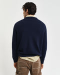 EVENING BLUE, BADGE C-NECK, BACK-VIEW BY GANT AU.