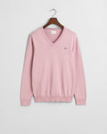 DUSTY PINK, CLASSIC COTTON V-NECK, FLAT-LAY BY GANT AU.