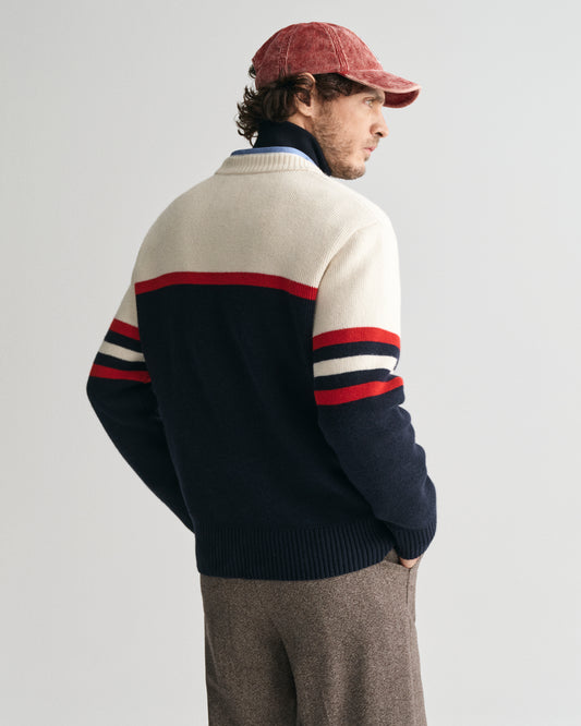 EVENING BLUE, GANT VINTAGE GRAPHIC C-NECK, BACK-VIEW BY GANT AU.