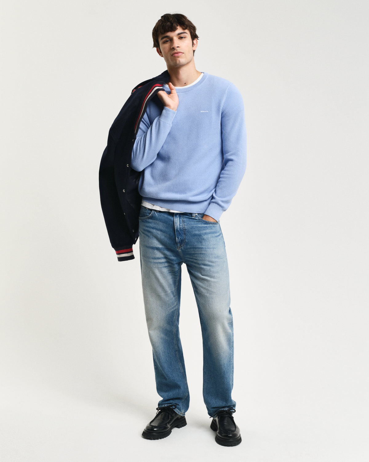 CLEAR SKY, COTTON PIQUE C-NECK BY GANT AU.