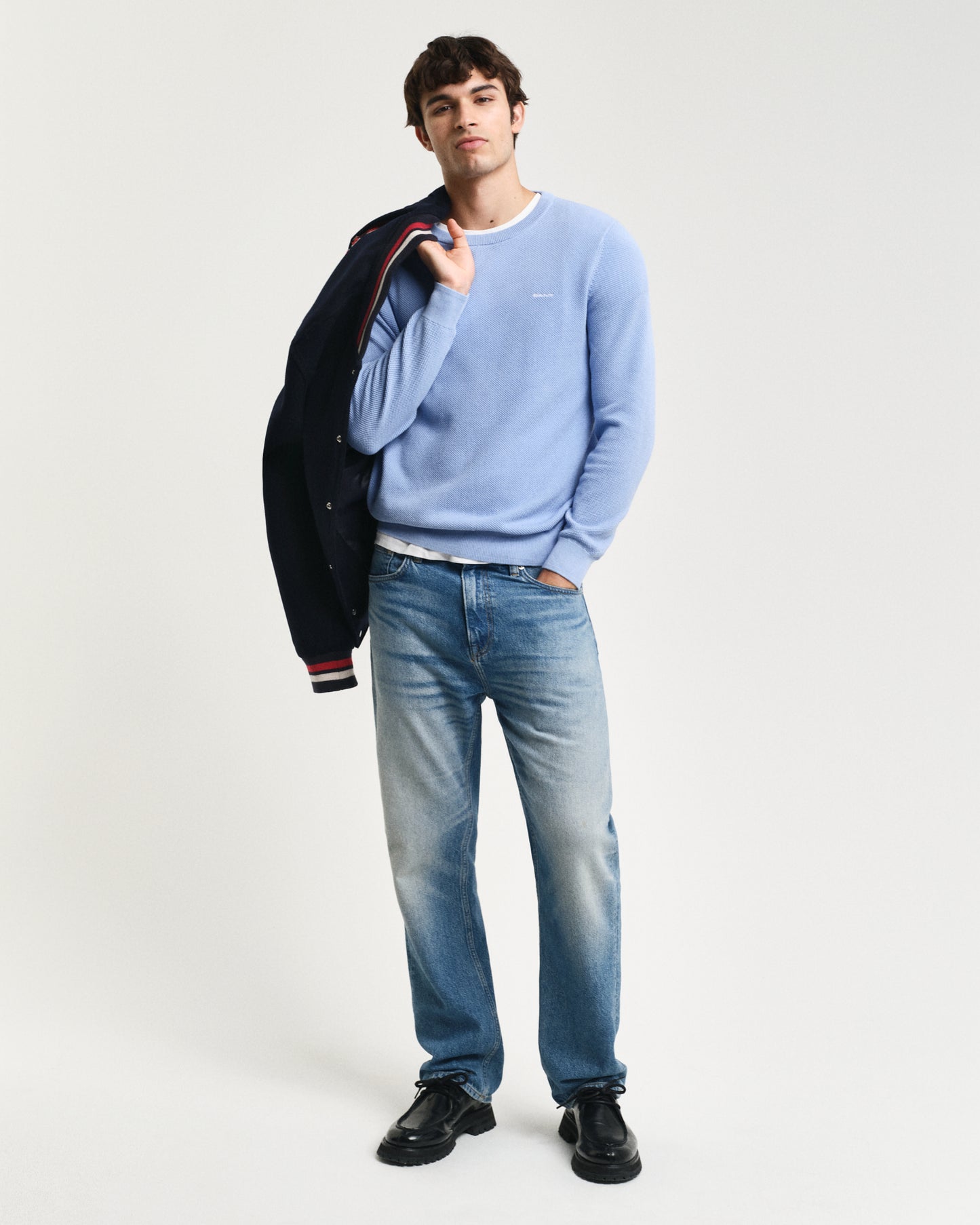 CLEAR SKY, COTTON PIQUE C-NECK BY GANT AU.