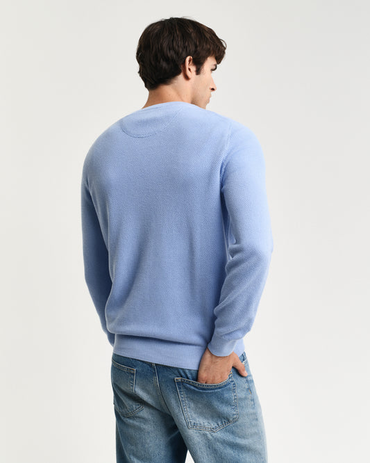 CLEAR SKY, COTTON PIQUE C-NECK, BACK-VIEW BY GANT AU.