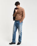 DK SAND MELANGE, EXTRAFINE MERINO WOOL C-NECK BY GANT AU.