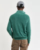 DEEP FOREST GREEN, WASHED RIB HALF ZIP, BACK-VIEW BY GANT AU.