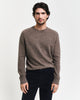 DK HAZELNUT MELANGE, WOOL BLEND C-NECK, FRONT-VIEW BY GANT AU.