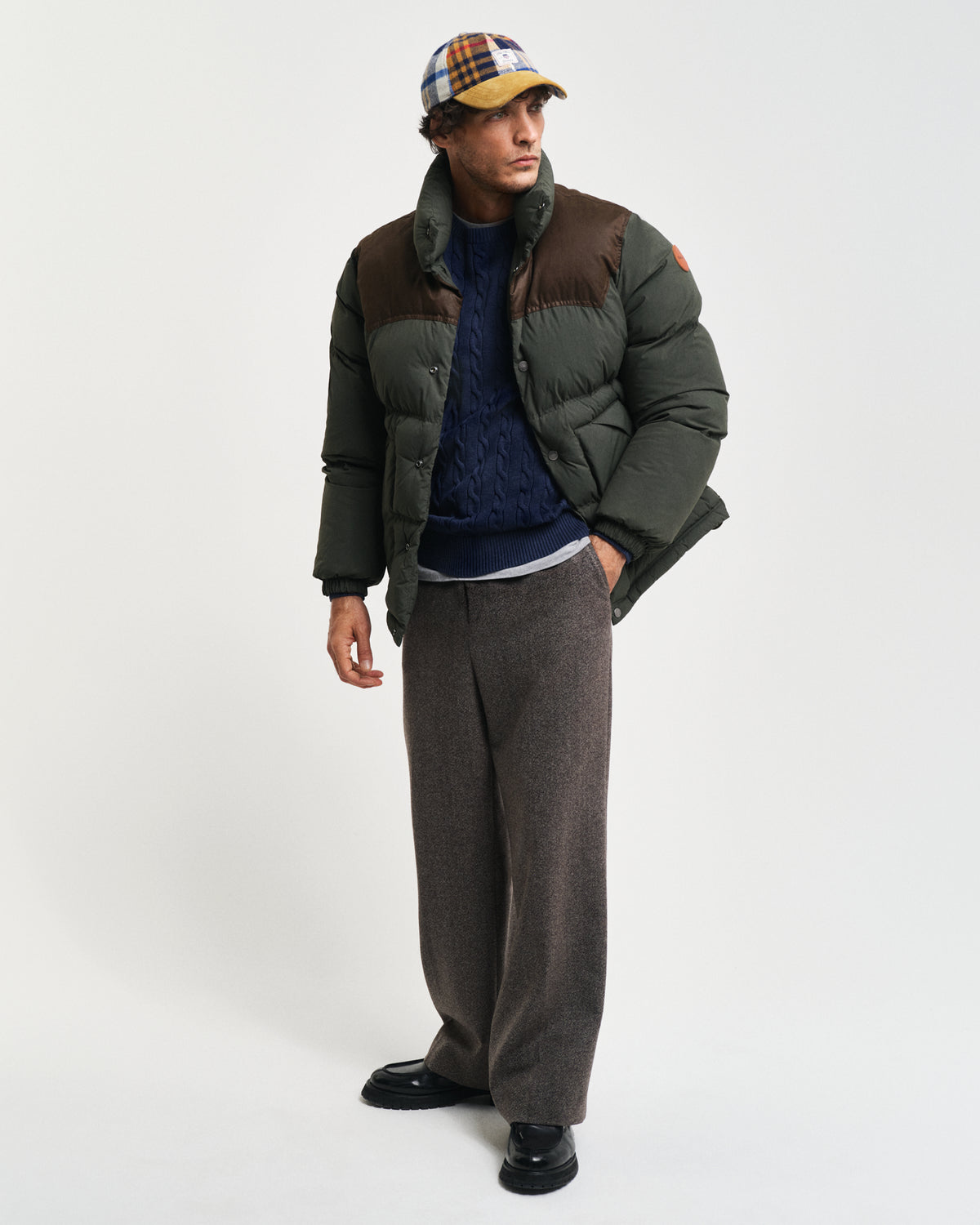 DK JEANSBLUE MELANGE, COTTON CABLE C-NECK BY GANT AU.