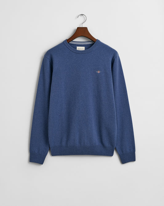 DK JEANSBLUE MELANGE, SUPERFINE LAMBSWOOL C-NECK BY GANT AU.