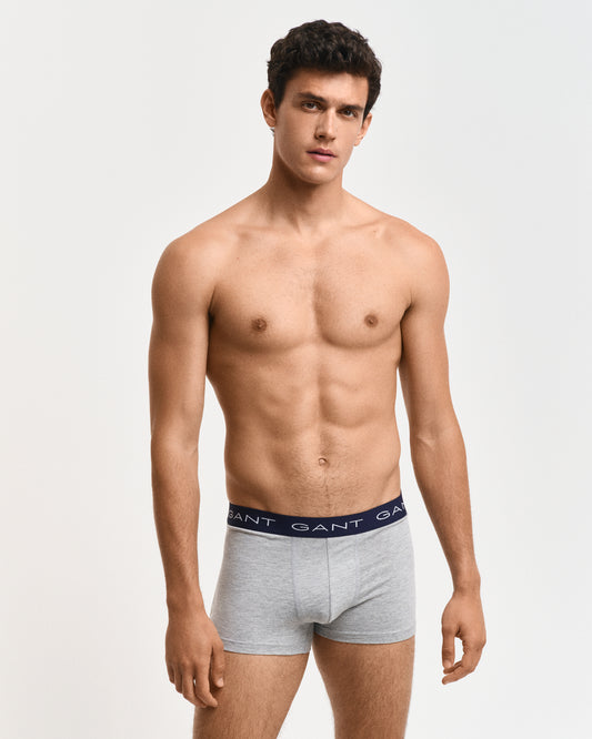 LIGHT GREY MELANGE, TRUNK 3-PACK, BACK-VIEW BY GANT AU.