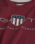 WINE RED, ARCHIVE SHIELD SS T-SHIRT, CLOSE-UP BY GANT AU.