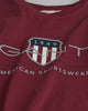 WINE RED, ARCHIVE SHIELD SS T-SHIRT, CLOSE-UP BY GANT AU.