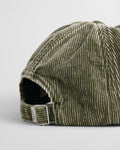 DARK CACTUS, G BADGE WASHED CORD CAP, CLOSE-UP BY GANT AU.