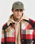 DARK CACTUS, G BADGE WASHED CORD CAP BY GANT AU.