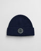 EVENING BLUE, WOOL KNITTED BEANIE, FRONT-VIEW BY GANT AU.