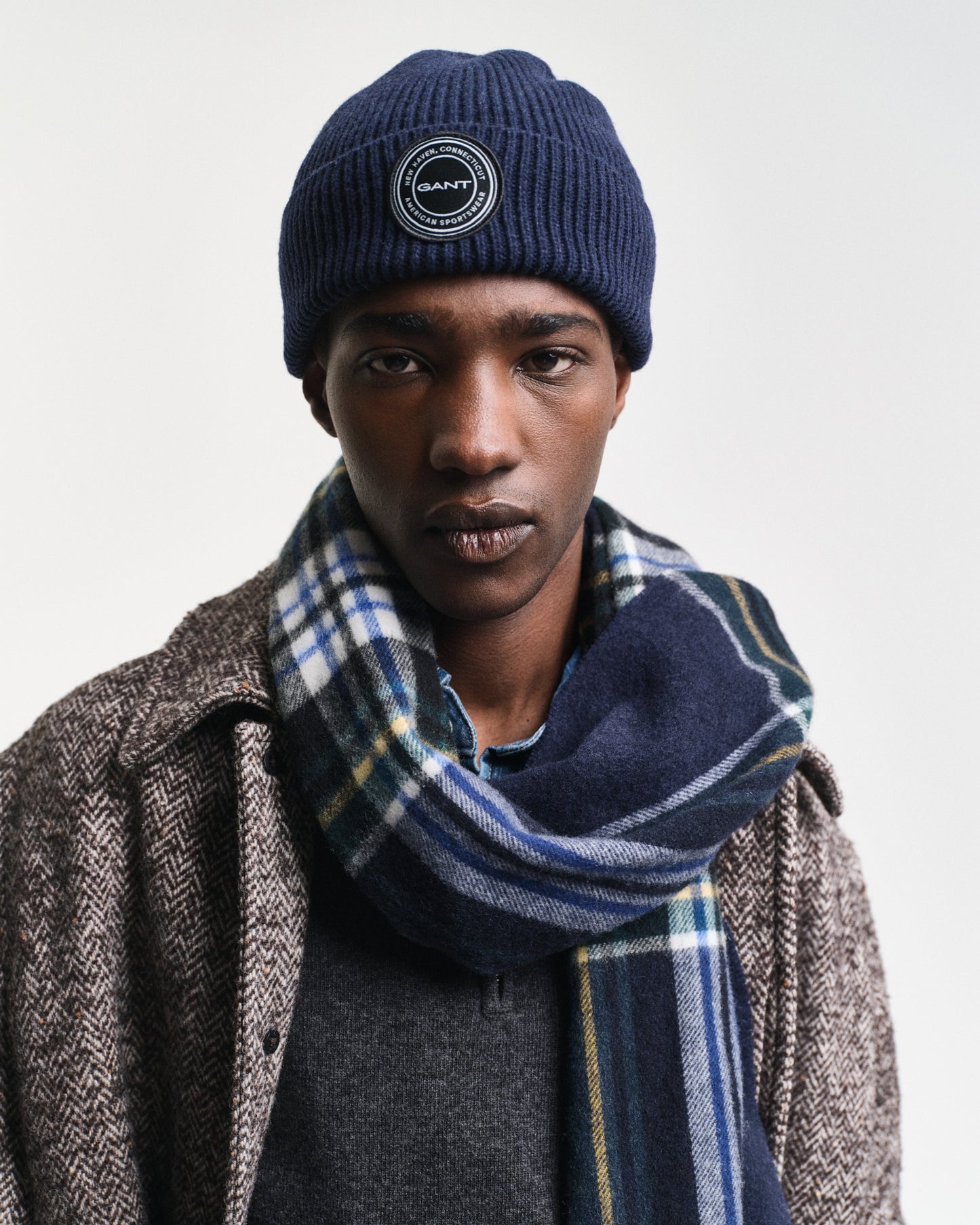 EVENING BLUE, WOOL KNITTED BEANIE BY GANT AU.