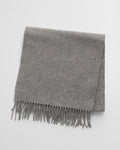 DARK GREY MELANGE, UNISEX. WOOL SCARF, FRONT-VIEW BY GANT AU.