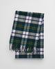 TARTAN GREEN, HERRINGBONE CHECK WOOL WOVEN SCARF, FRONT-VIEW BY GANT AU.