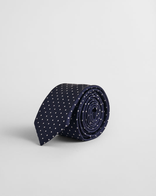 MARINE, POLKA DOT SILK TIE BY GANT AU.