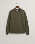 JUNIPER GREEN, REG SHIELD C-NECK SWEAT BY GANT AU.