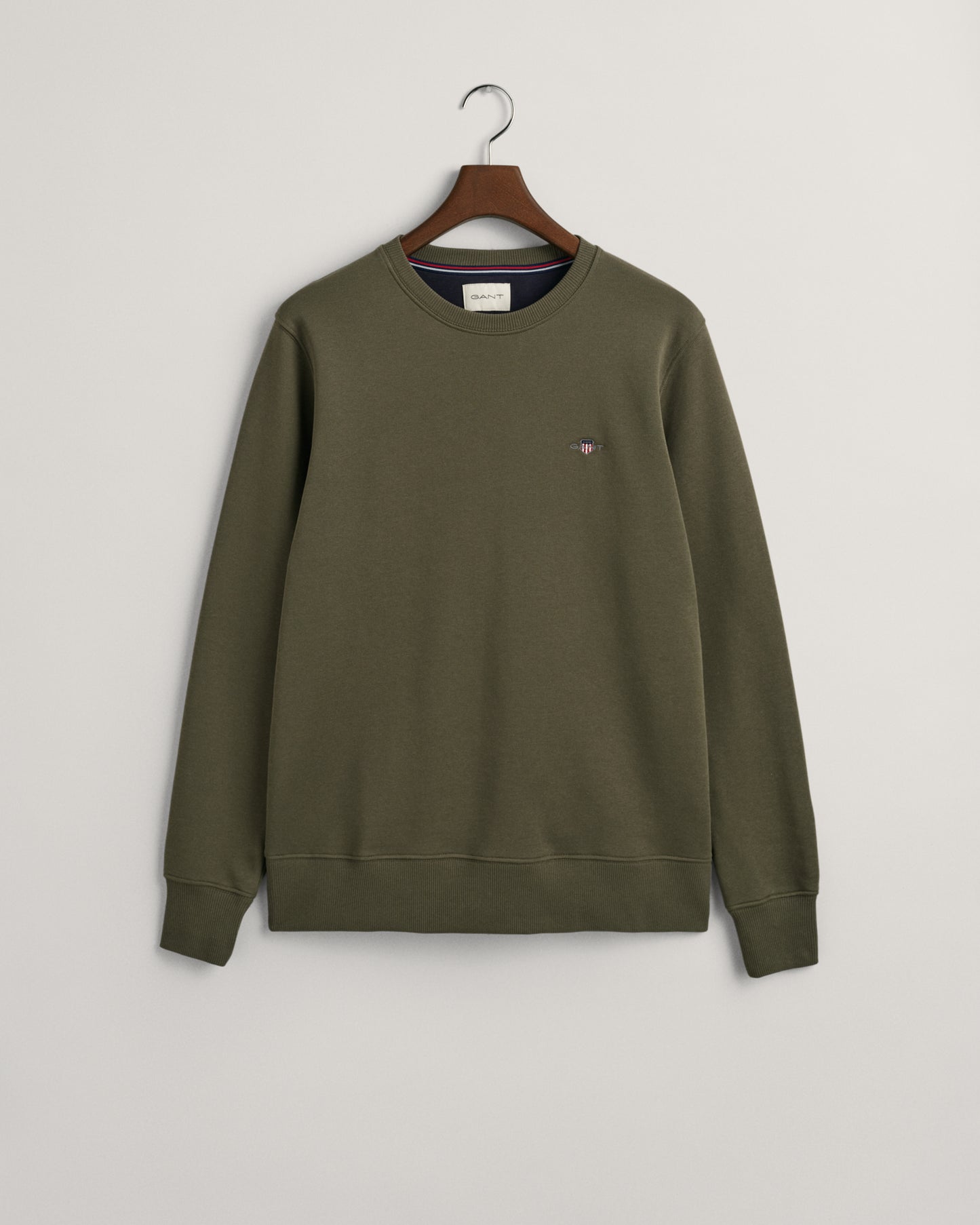 JUNIPER GREEN, REG SHIELD C-NECK SWEAT BY GANT AU.