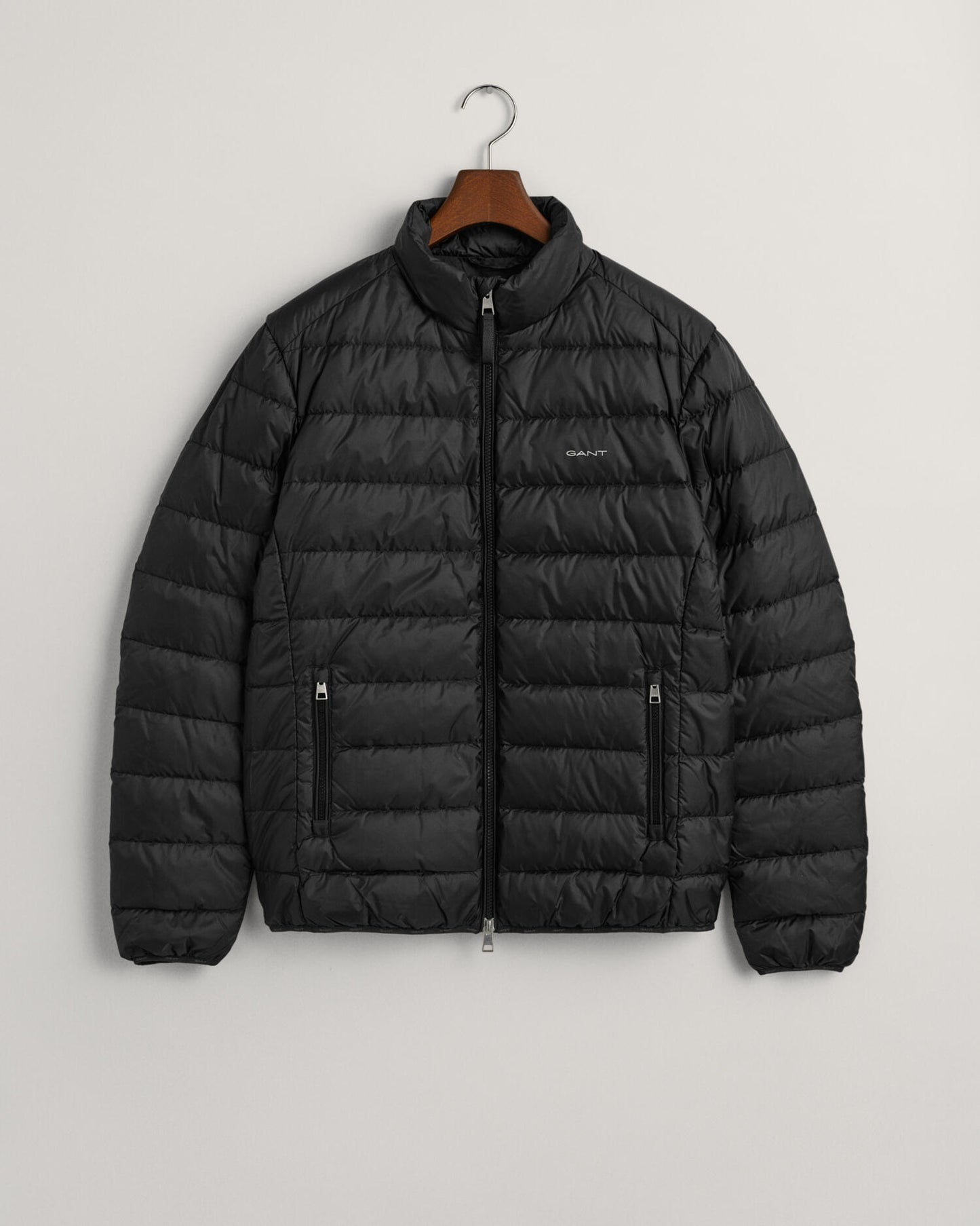 BLACK, LIGHT DOWN JACKET, FLAT-LAY BY GANT AU.