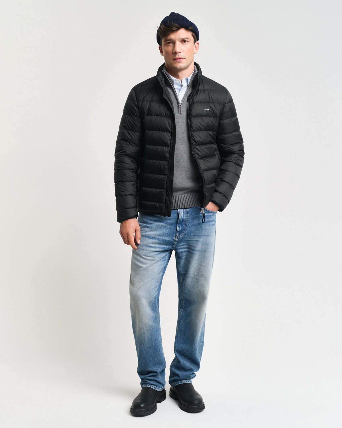 BLACK, LIGHT DOWN JACKET BY GANT AU.