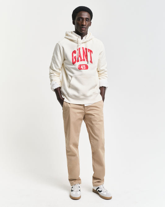 DARK KHAKI, SLIM TWILL CHINOS BY GANT AU.