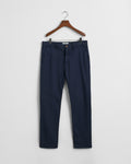 EVENING BLUE, SLIM DOBBY STRUCTURE CHINOS, FLAT-LAY BY GANT AU.
