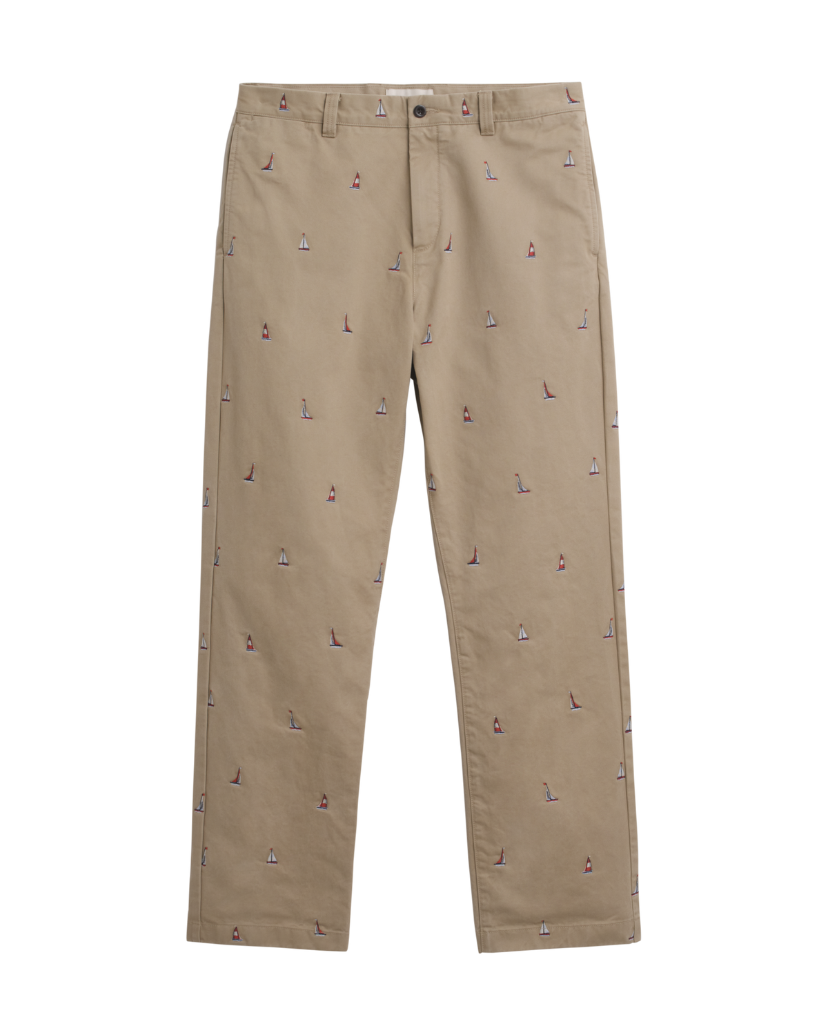 Straight Fit Embroidered Chinos