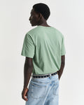 KALAMATA GREEN, REG SHIELD SS T-SHIRT, BACK-VIEW BY GANT AU.