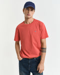 BRICK RED, REG SHIELD SS T-SHIRT, FRONT-VIEW BY GANT AU.