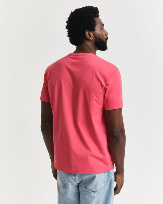 WATERMELON RED, REG SHIELD SS T-SHIRT, BACK-VIEW BY GANT AU.