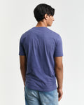 DK JEANSBLUE MELANGE, REG SHIELD SS T-SHIRT, BACK-VIEW BY GANT AU.