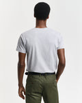 GREY MELANGE, SLIM SHIELD V-NECK T-SHIRT, BACK-VIEW BY GANT AU.