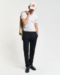 WHITE, SLIM SHIELD V-NECK T-SHIRT BY GANT AU.