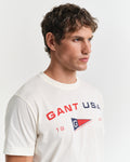 CREAM, GRAPHIC SS T-SHIRT, CLOSE-UP BY GANT AU.