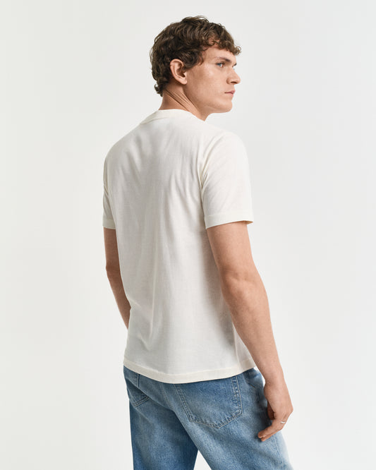 CREAM, GRAPHIC SS T-SHIRT, BACK-VIEW BY GANT AU.