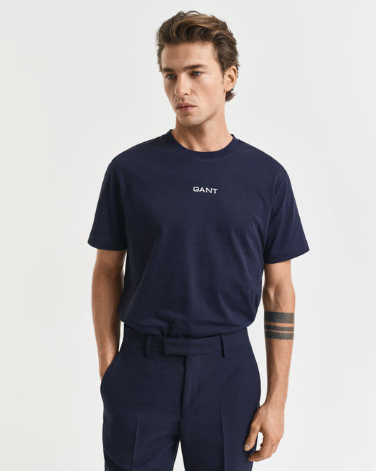 EVENING BLUE, GRAPHIC SS T-SHIRT, FRONT-VIEW BY GANT AU.
