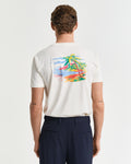 CREAM, PLACED GRAPHIC T-SHIRT, BACK-VIEW BY GANT AU.