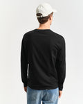 BLACK, REG SHIELD LS T-SHIRT, BACK-VIEW BY GANT AU.