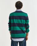 DEEP GREEN, REG CHAMBRAY STRIPE HEAVY RUGGER, BACK-VIEW BY GANT AU.