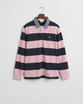 CALIFORNIA PINK, REG CHAMBRAY STRIPE HEAVY RUGGER, FLAT-LAY BY GANT AU.