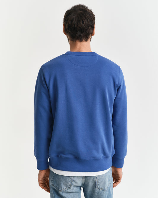 RICH BLUE, REG SHIELD C-NECK SWEAT, BACK-VIEW BY GANT AU.