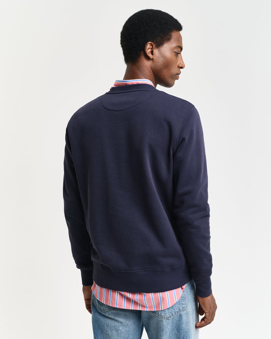 EVENING BLUE, REG SHIELD C-NECK SWEAT, BACK-VIEW BY GANT AU.
