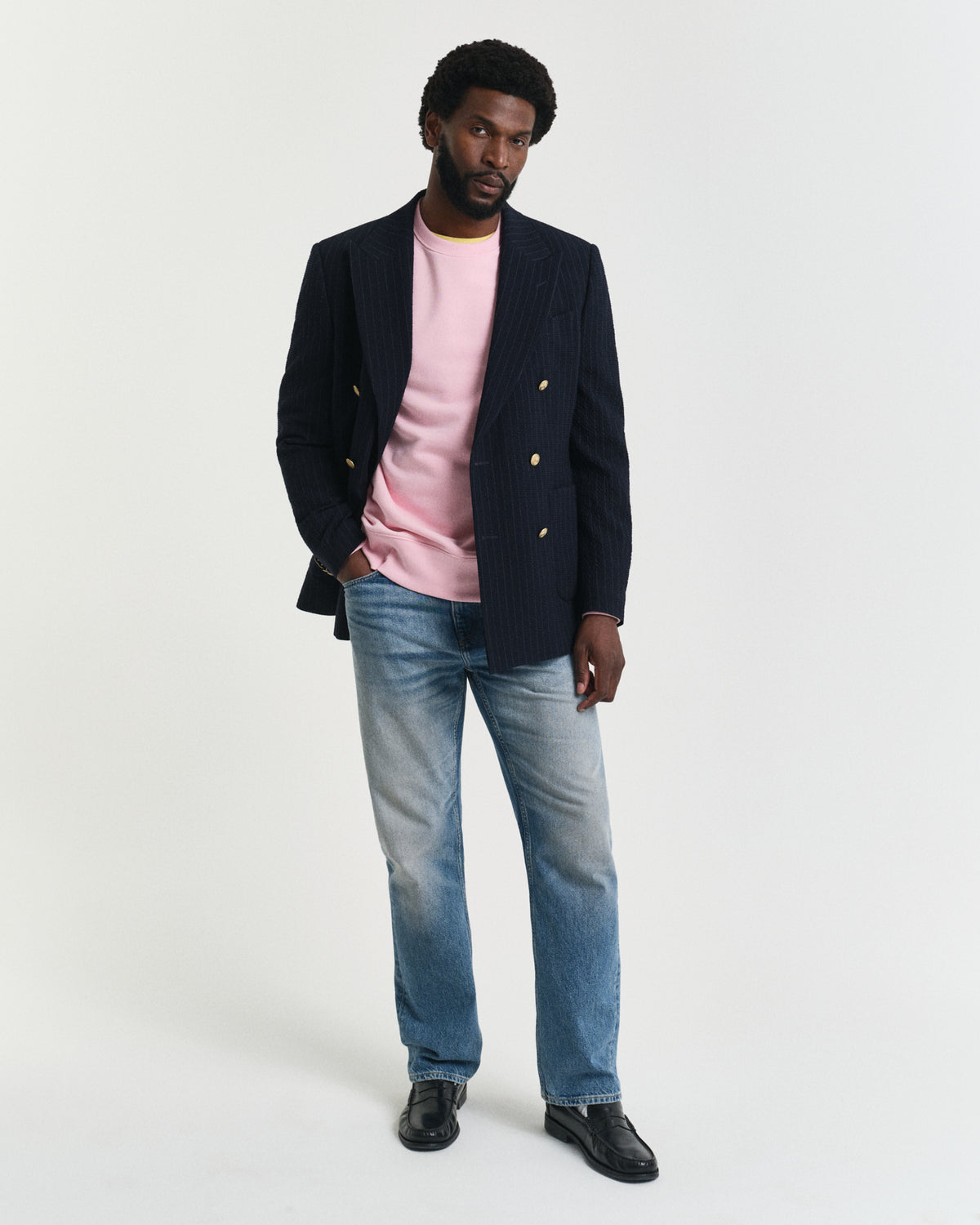 CALIFORNIA PINK, REG SHIELD C-NECK SWEAT BY GANT AU.
