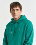 DEEP GREEN, REG SHIELD HOODIE, CLOSE-UP BY GANT AU.