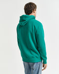 DEEP GREEN, REG SHIELD HOODIE, BACK-VIEW BY GANT AU.