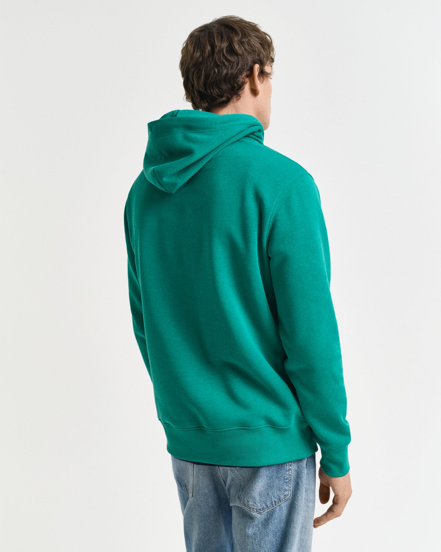 DEEP GREEN, REG SHIELD HOODIE, BACK-VIEW BY GANT AU.