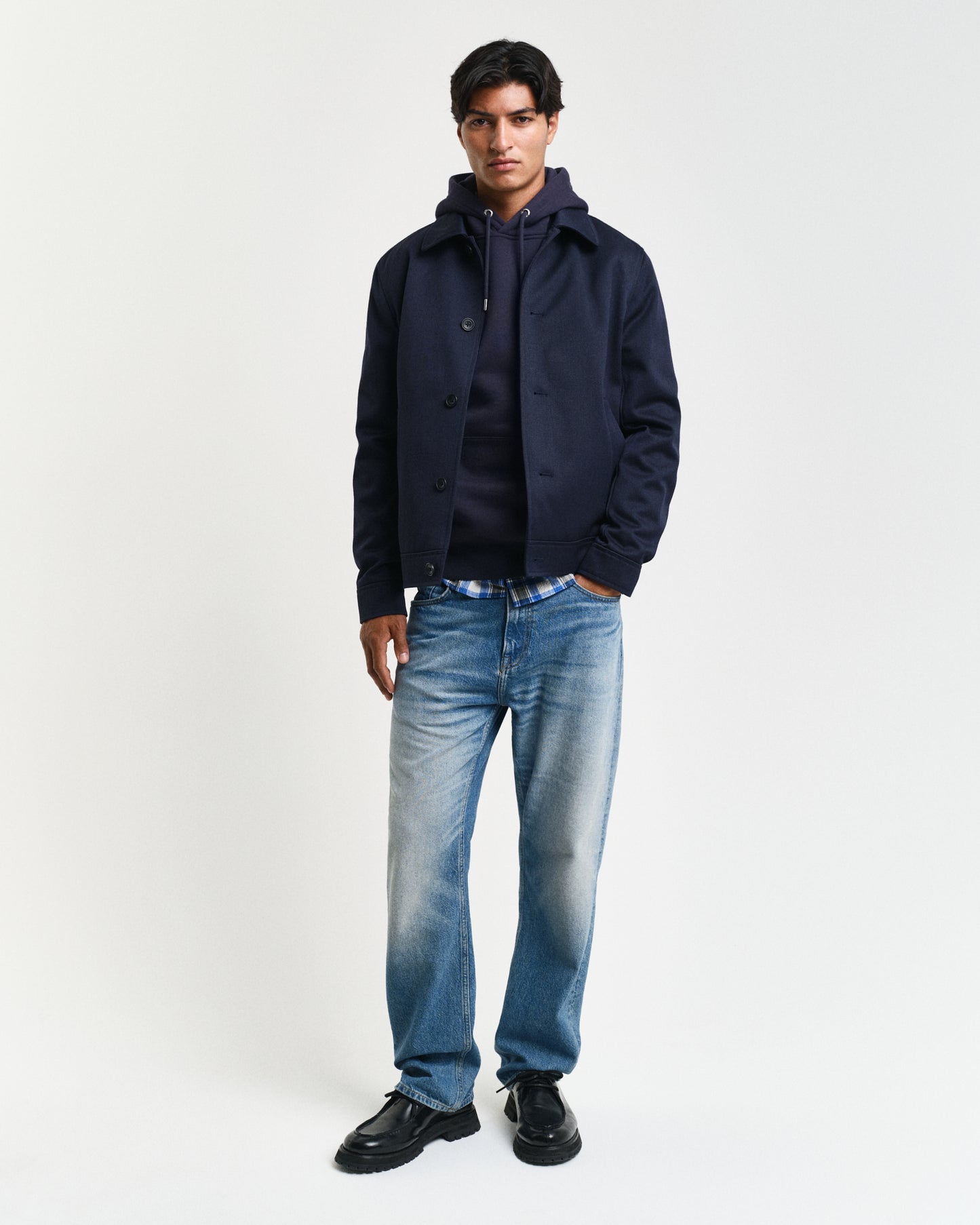 EVENING BLUE, REG SHIELD HOODIE BY GANT AU.