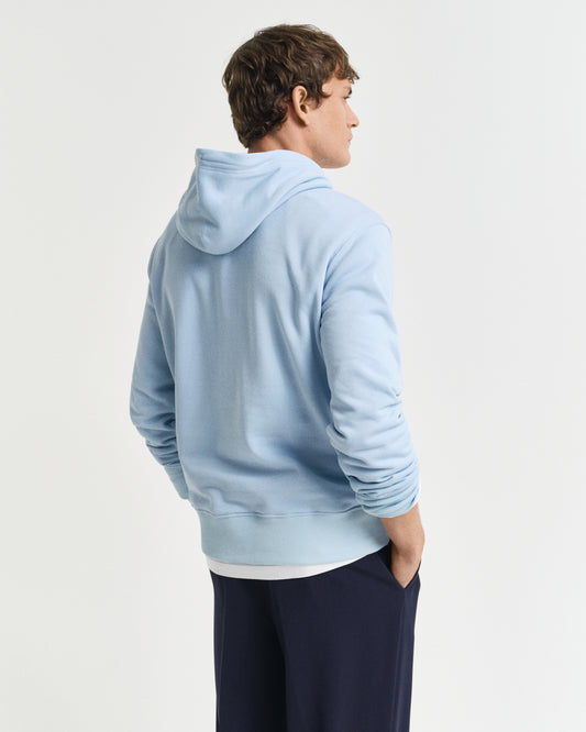 FRESH BLUE, REG SHIELD HOODIE, BACK-VIEW BY GANT AU.